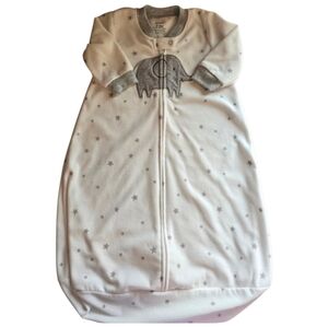 Carter's White and Gray Elephant Sleep Sack Winter Fall Size 3-6 Monthe NWOT